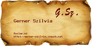 Gerner Szilvia névjegykártya